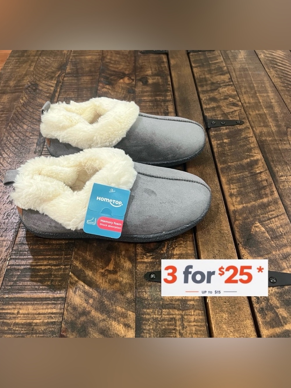 Cozy Gray Slippers with Cream Lining
